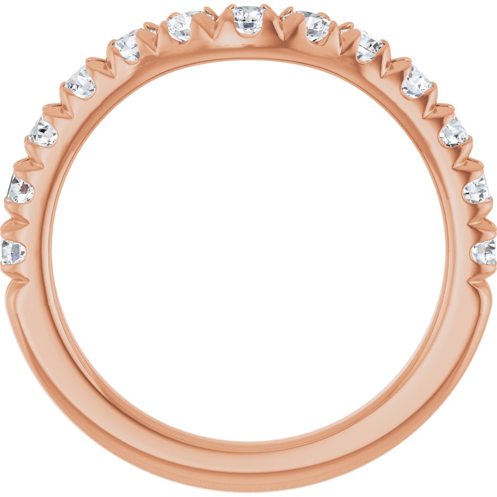 14K Rose Gold 3/4 CTW Natural Diamond Contour Band