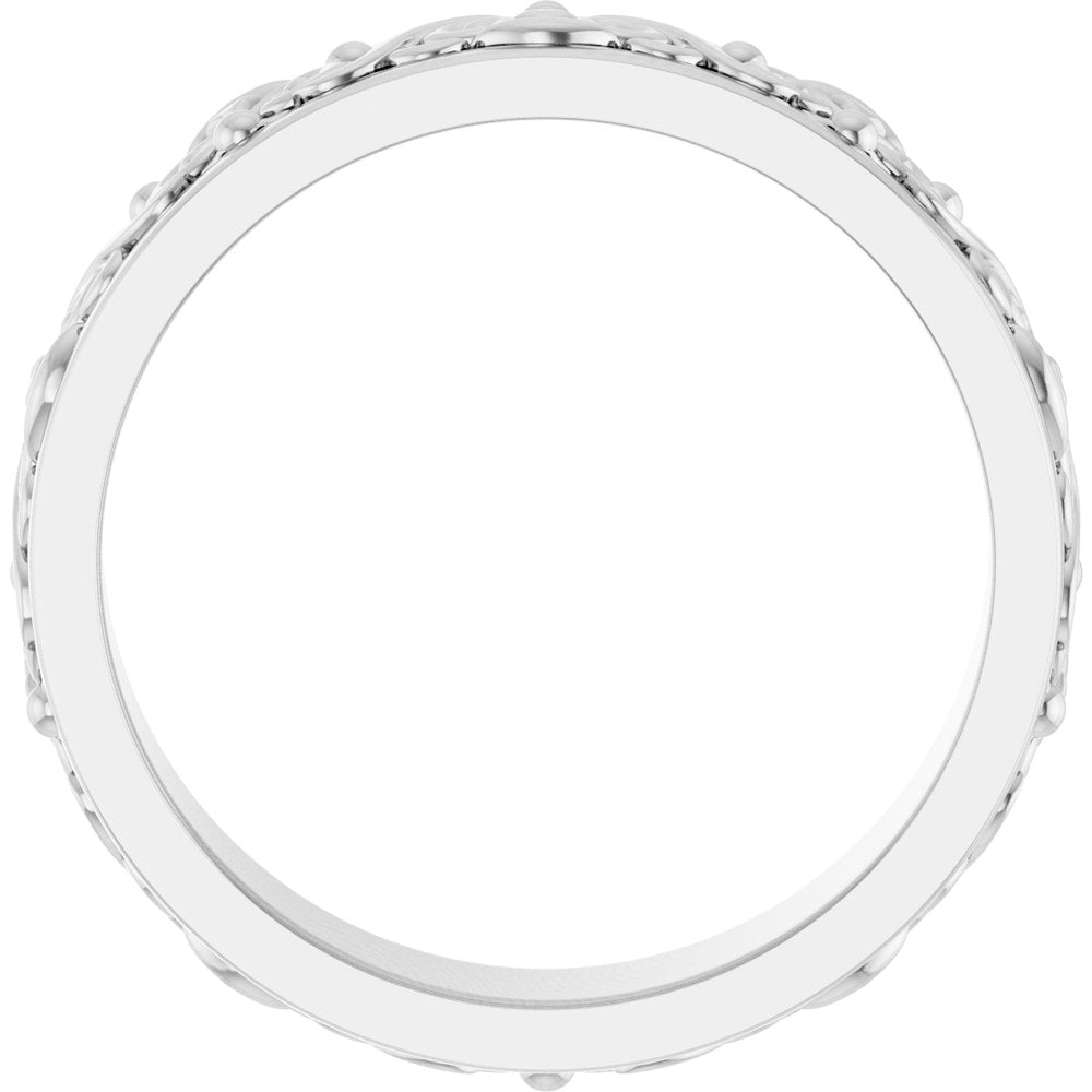 Sterling Silver 6.2 mm Sculptural Flat Band Size 10