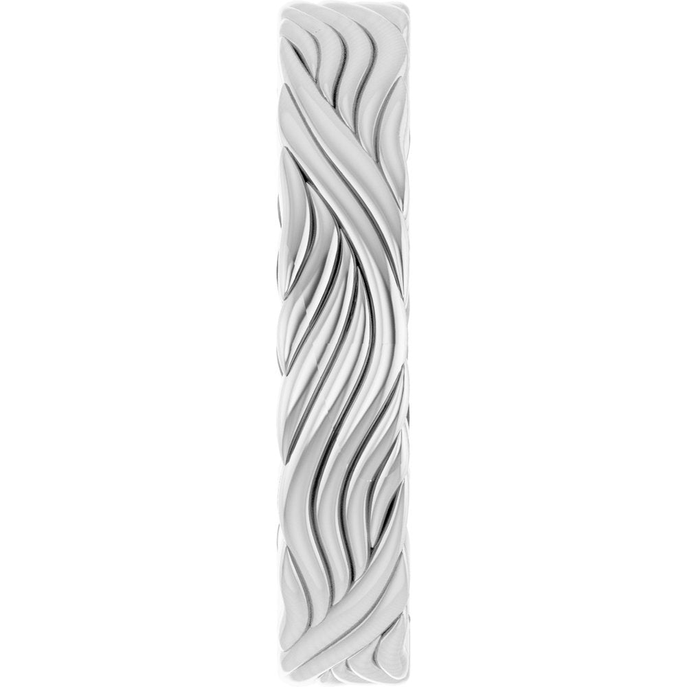 10K White Gold 4.2 mm Sculptural Band Size 7