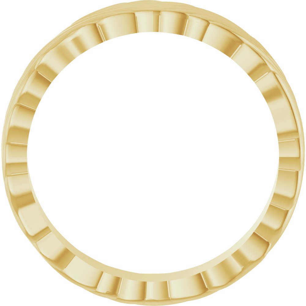 14K Yellow Gold 4.2 mm Sculptural Band Size 7