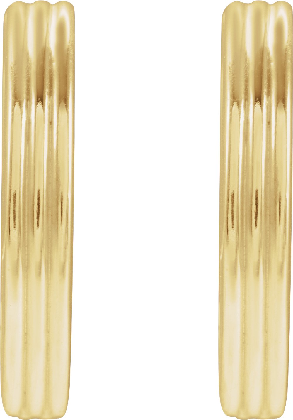 14K Yellow Gold Hinged 15 mm Huggie Hoop Earrings