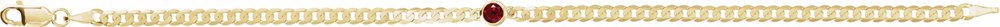 14K Yellow Gold Lab-Grown Ruby Link 7" Bracelet