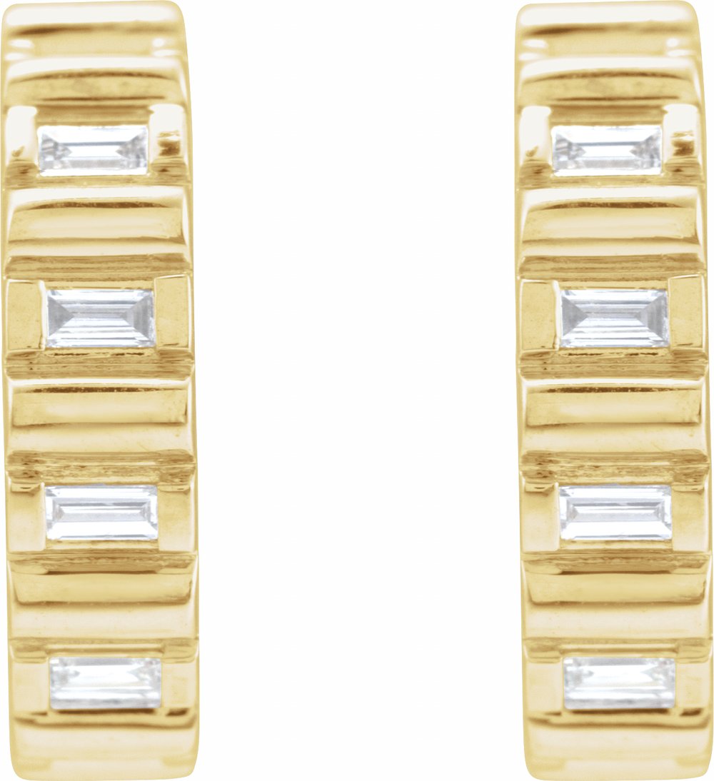 14K Yellow Gold 1/5 CTW Natural Diamond 11.6 mm Hoop Earrings