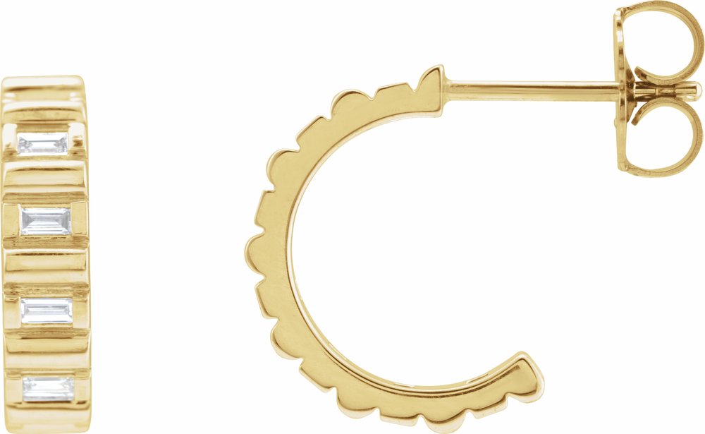 14K Yellow Gold 1/5 CTW Natural Diamond 11.6 mm Hoop Earrings