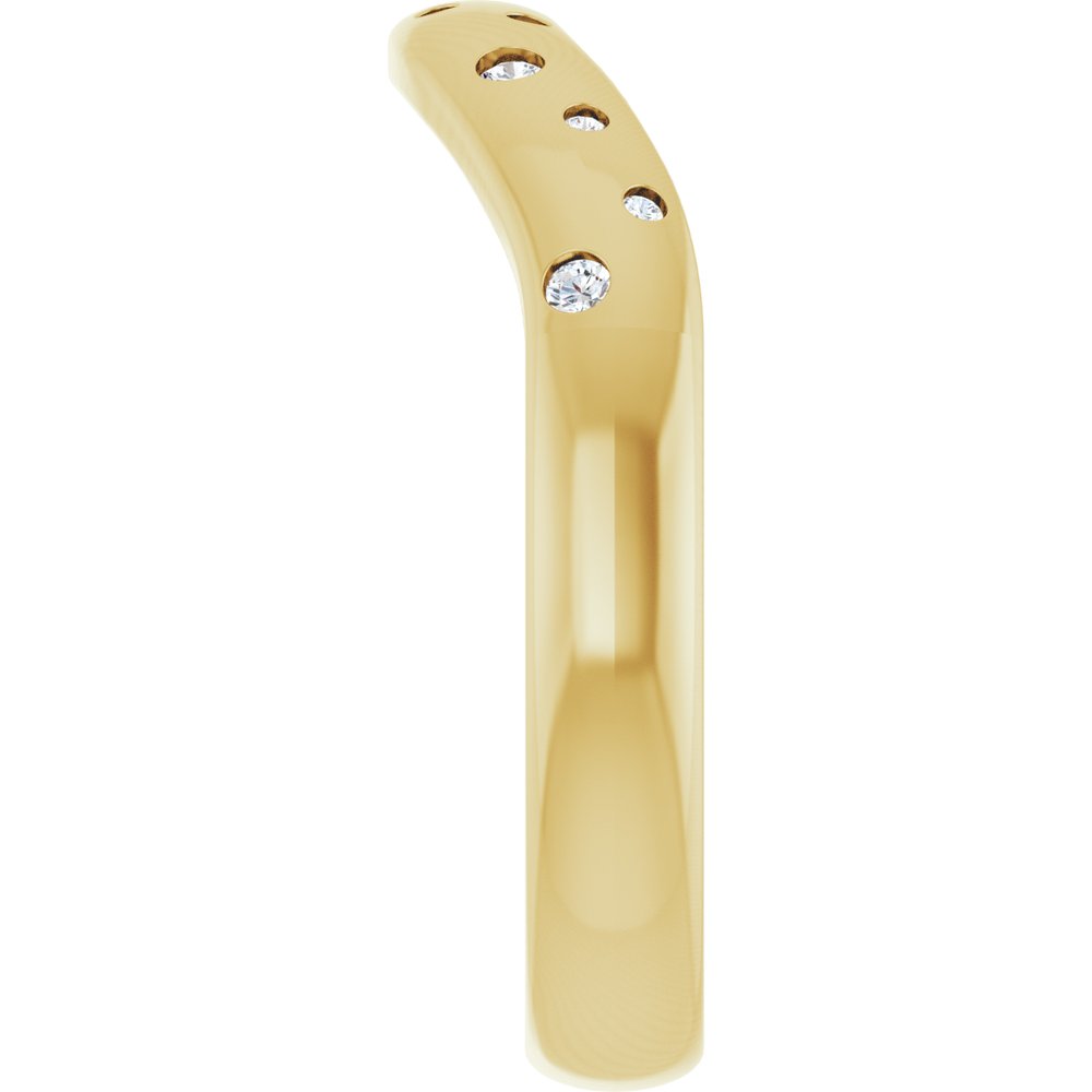 14K Yellow Gold 1/8 CTW Natural Diamond Contour Band