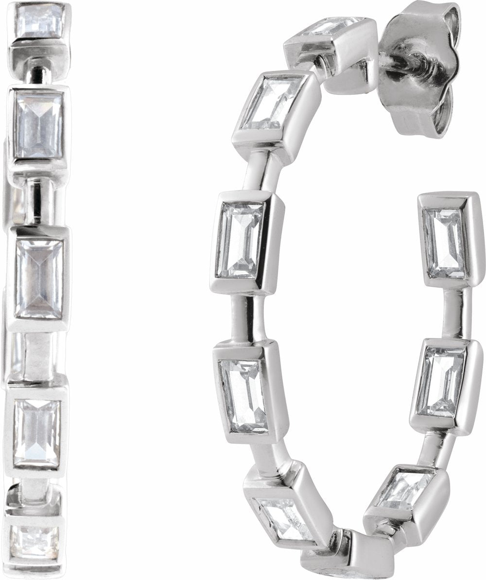 14K White Gold 1 1/4 CTW Lab-Grown Diamond 24.5 mm Hoop Earrings