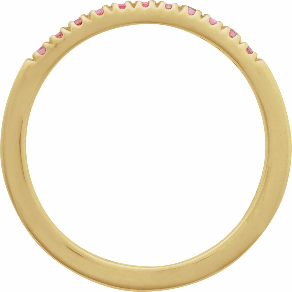 14K Yellow Gold Natural Pink Tourmaline Stackable Ring