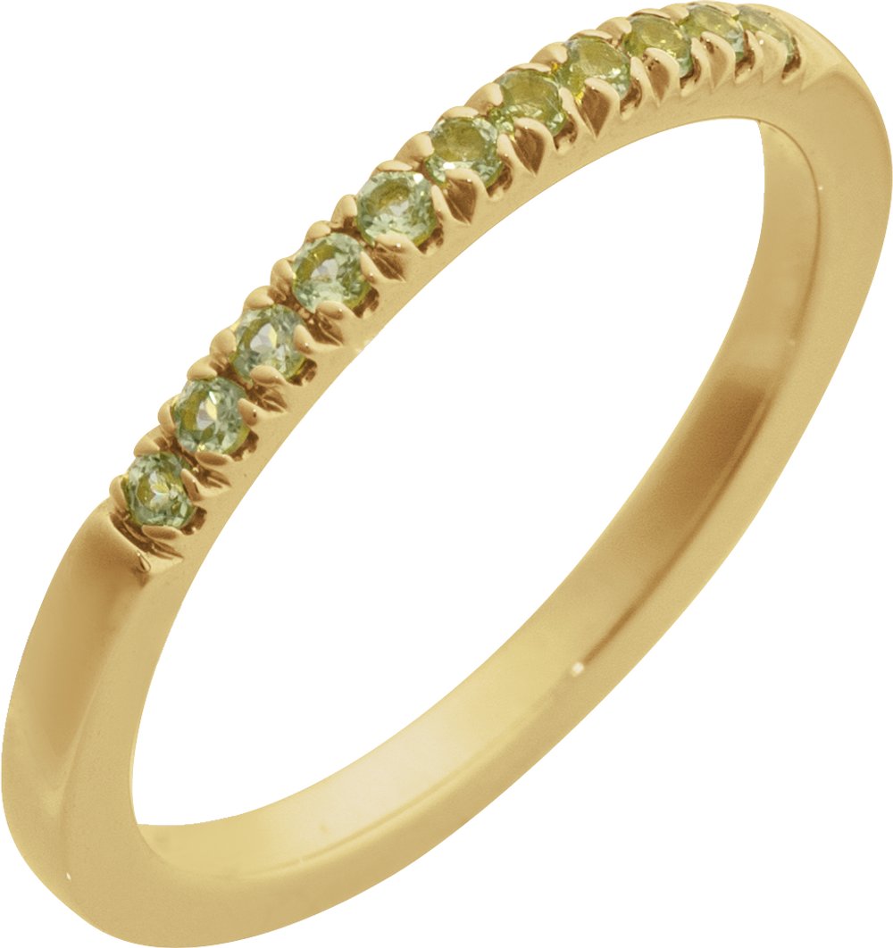 14K Yellow Natural Peridot Stackable Ring
