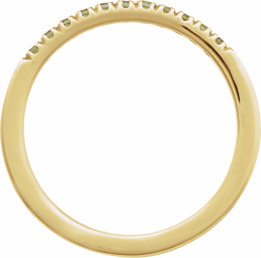10K Yellow Gold Natural Peridot Stackable Ring