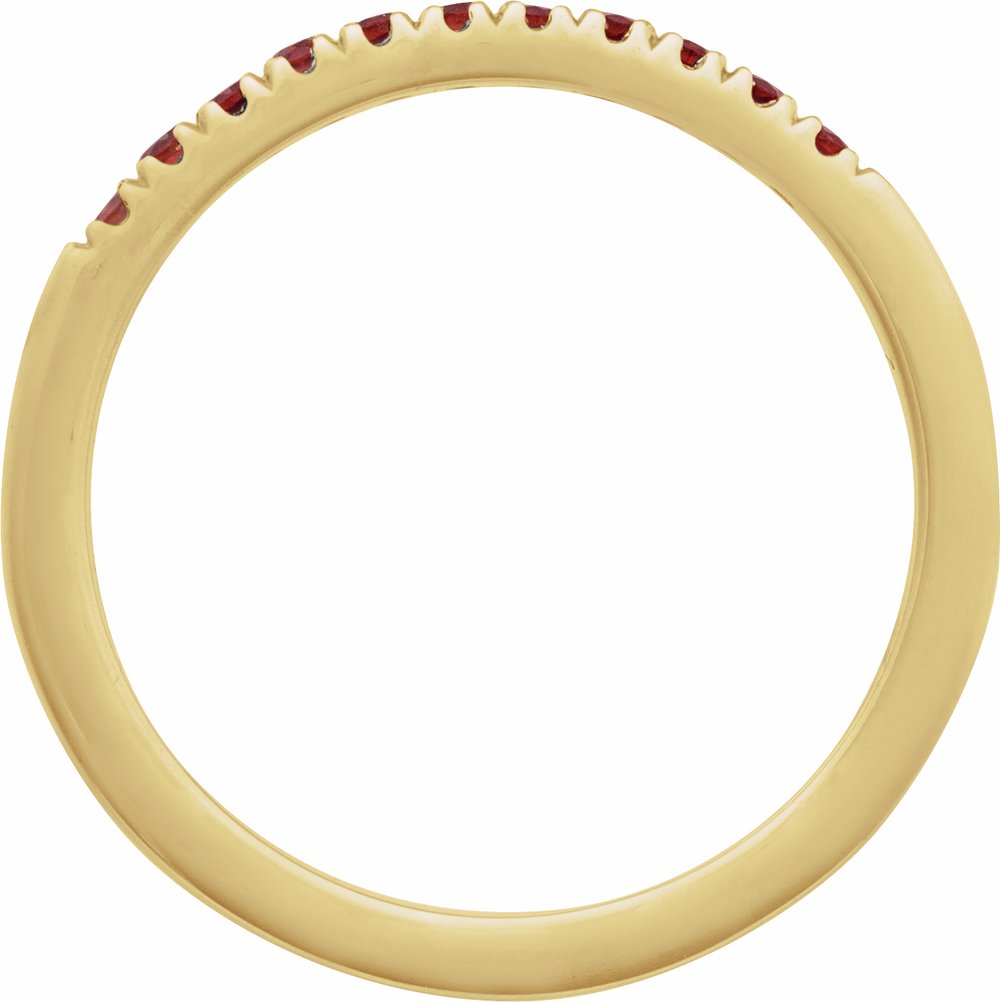 10K Yellow Gold Natural Mozambique Garnet Stackable Ring