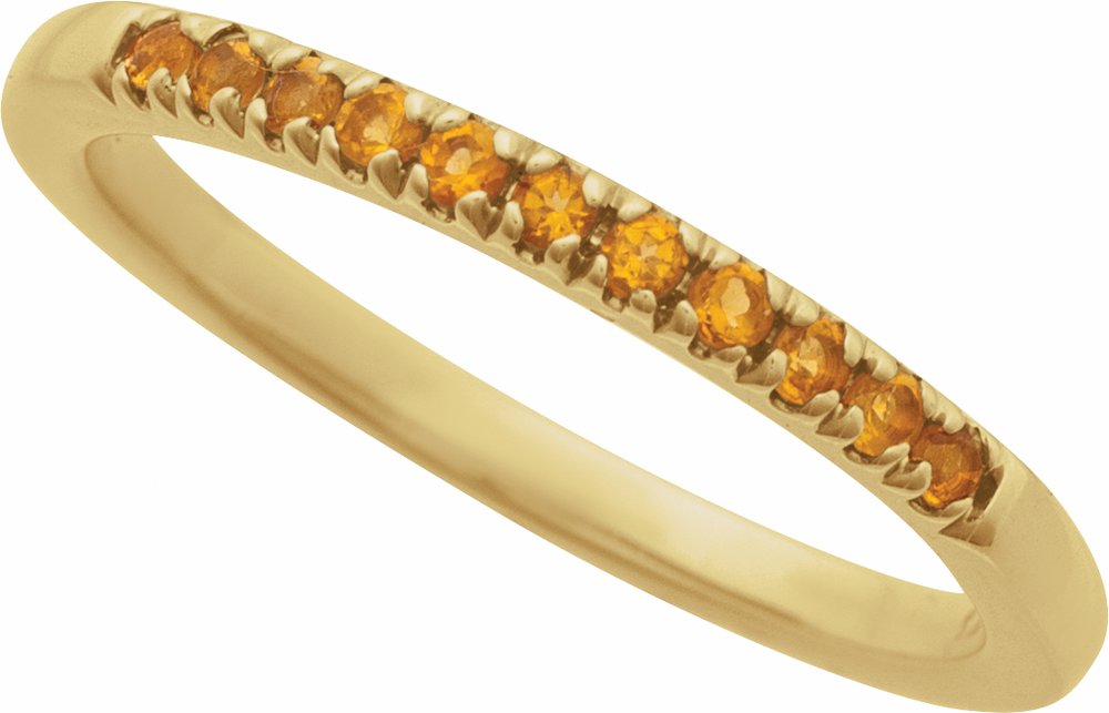 10K Yellow Gold Natural Citrine Stackable Ring