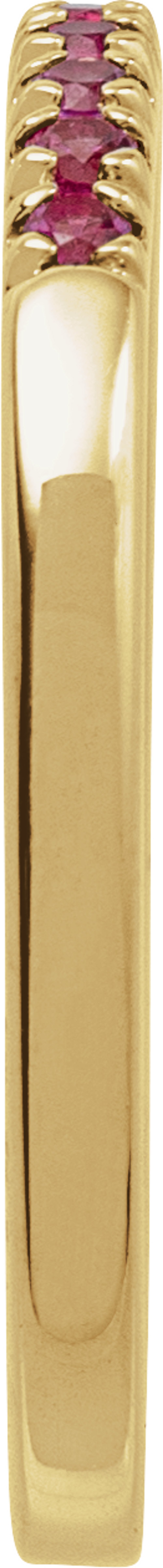 10K Yellow Gold Lab-Grown Ruby Stackable Ring