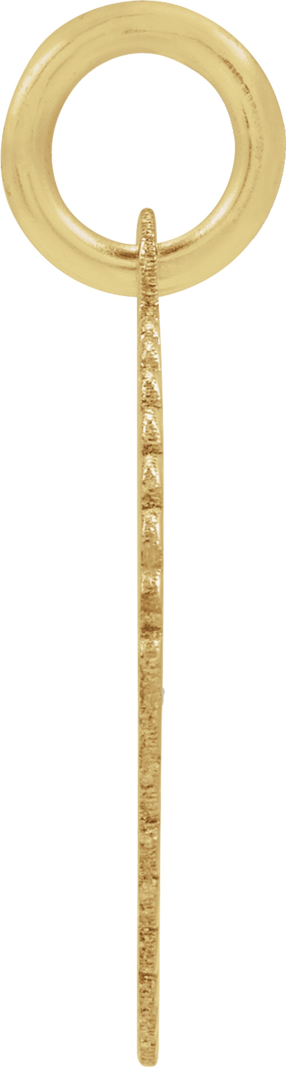 14K Yellow Initial O Sunburst Pendant