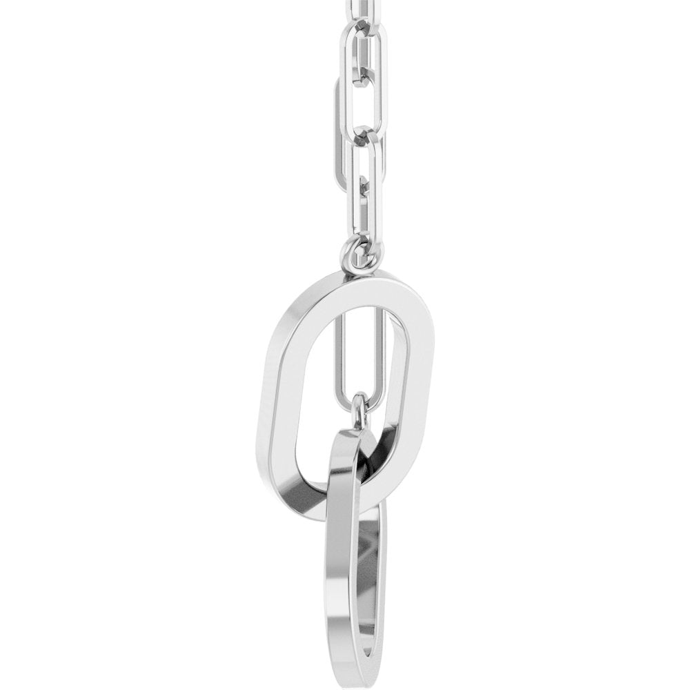 Sterling Silver Interlocking Oval 16" Necklace