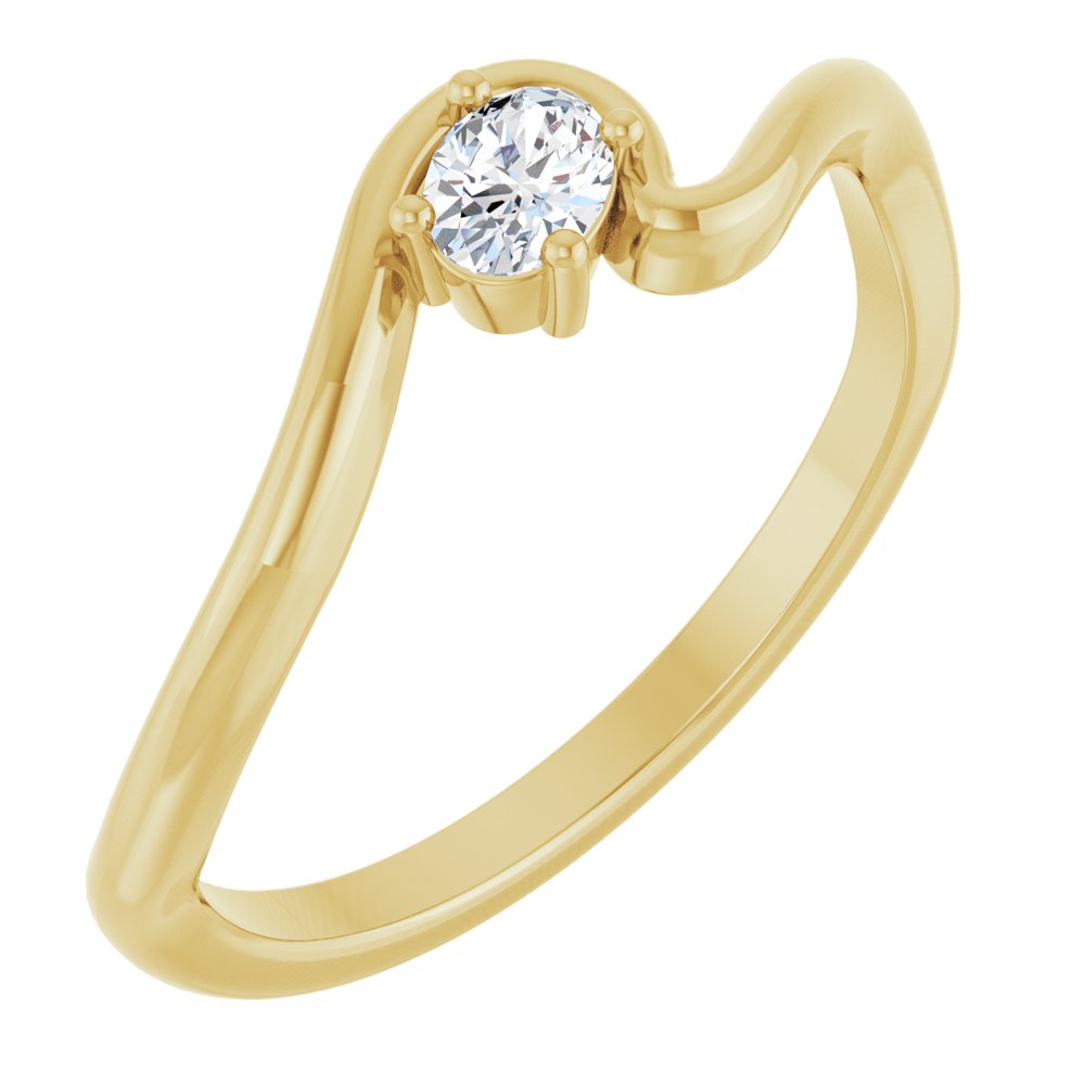 14K Yellow Gold 1/6 CT Lab-Grown Diamond Ring