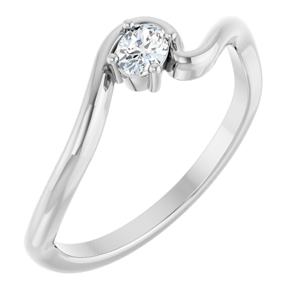 14K White 1/6 CT Lab-Grown Diamond Ring