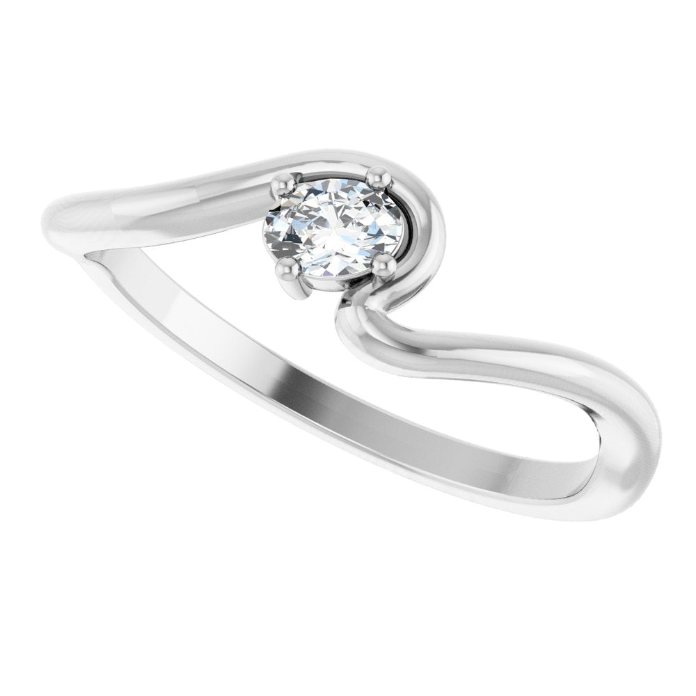 14K White 1/6 CT Lab-Grown Diamond Ring