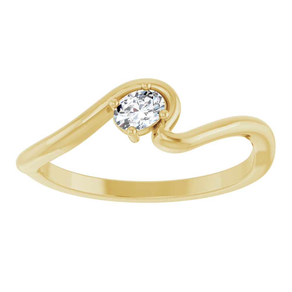 14K Yellow Gold 1/6 CT Lab-Grown Diamond Ring