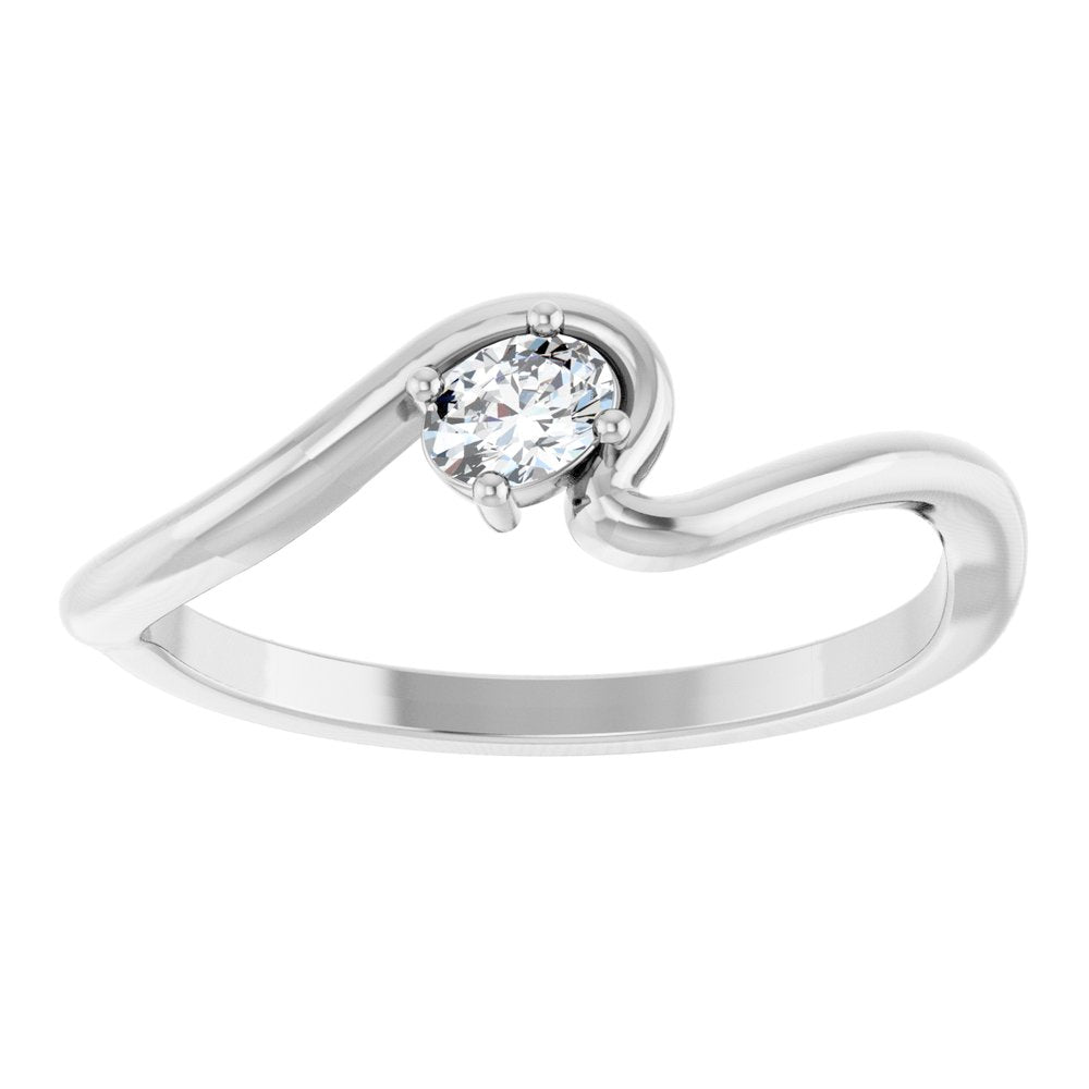 14K White 1/6 CT Lab-Grown Diamond Ring