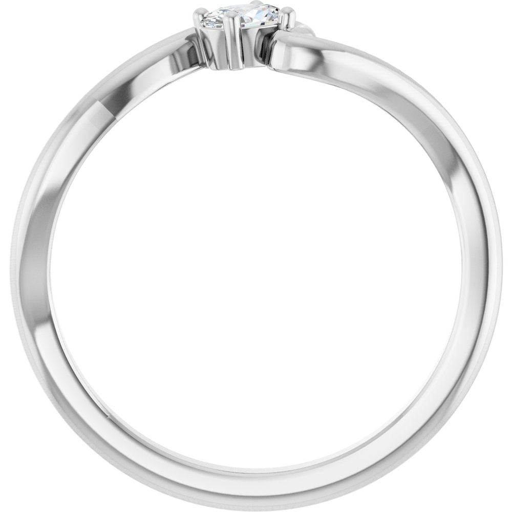 14K White 1/6 CT Lab-Grown Diamond Ring