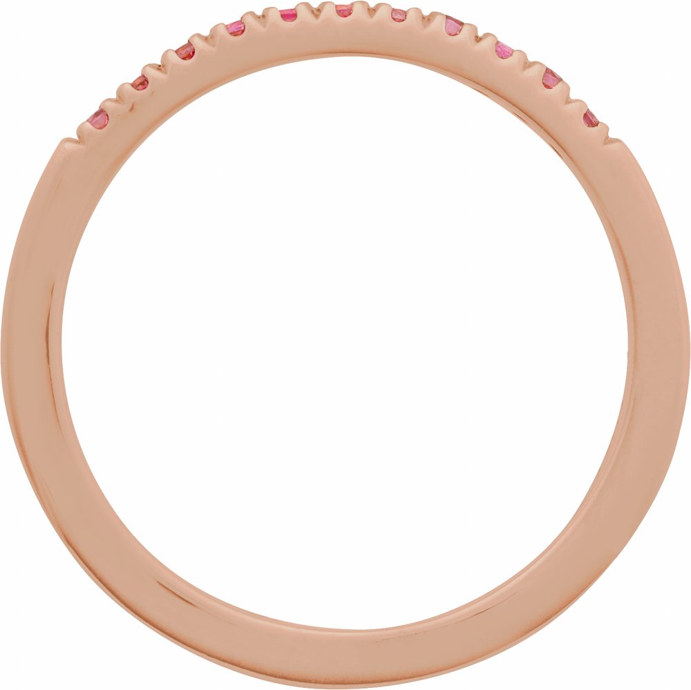 14K Rose Natural Pink Tourmaline Stackable Ring