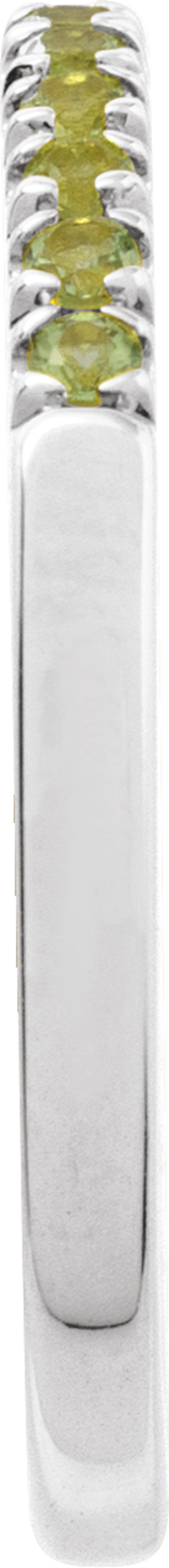 14K White Natural Peridot Stackable Ring