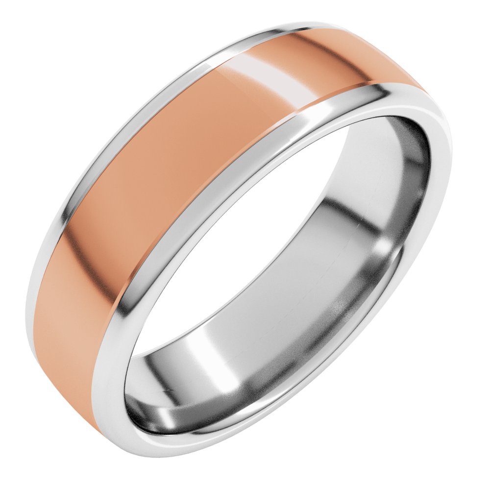 14K White/Rose 6 mm Comfort-Fit European-Style Band Size 12