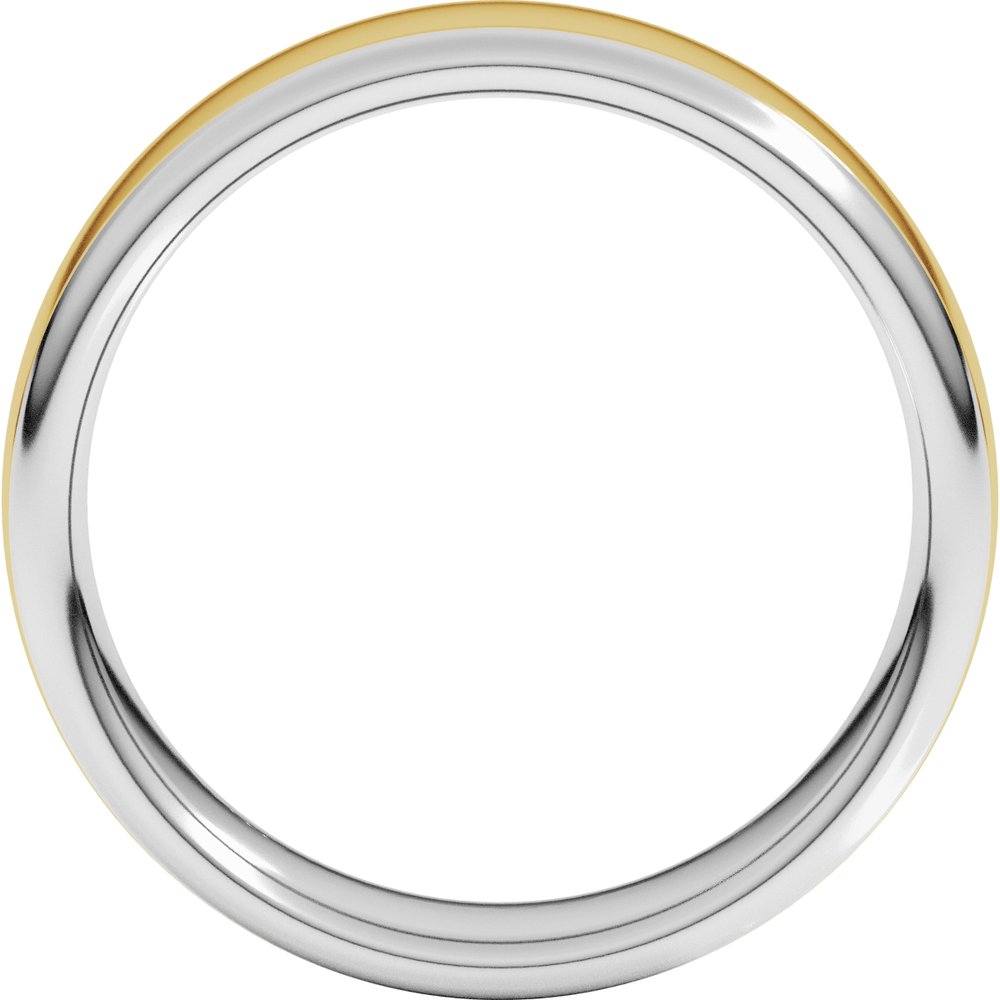 14K White/Yellow 6 mm Comfort-Fit Standard Weight European-Style Band