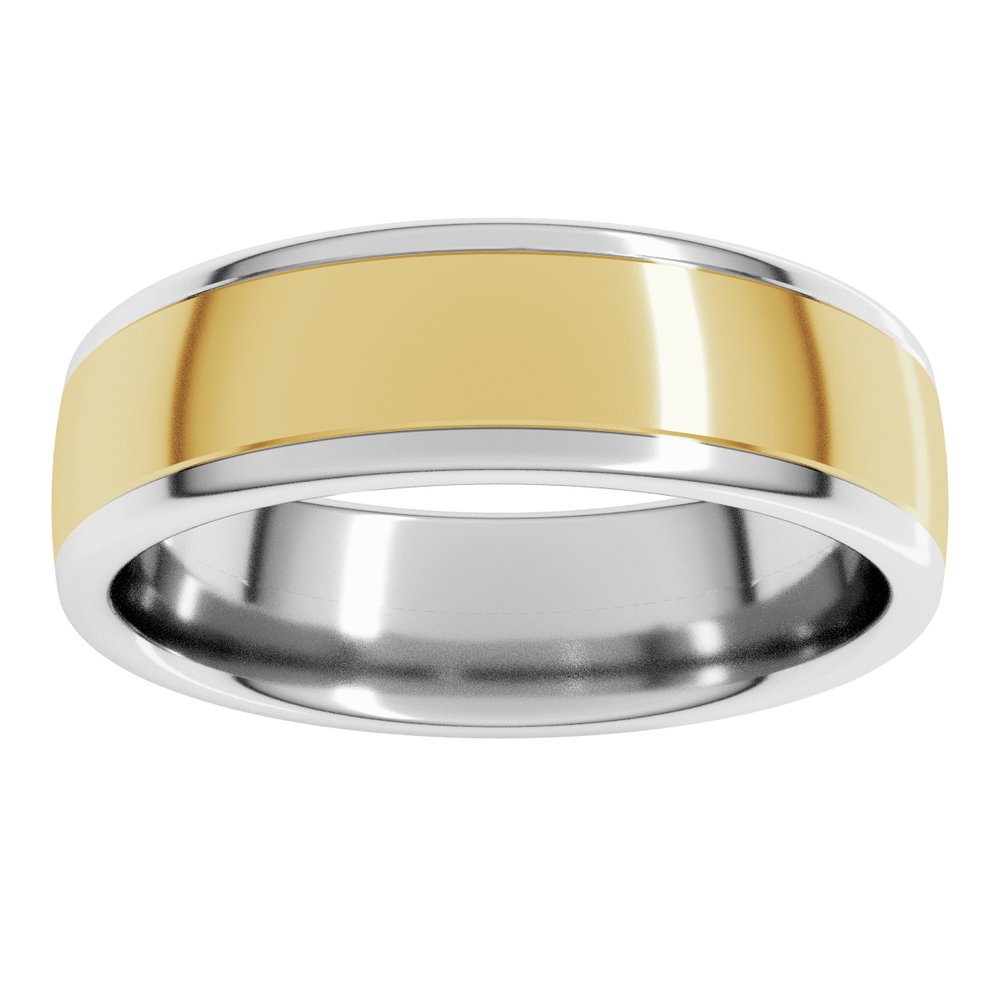 14K White/Yellow 6 mm Comfort-Fit Standard Weight European-Style Band