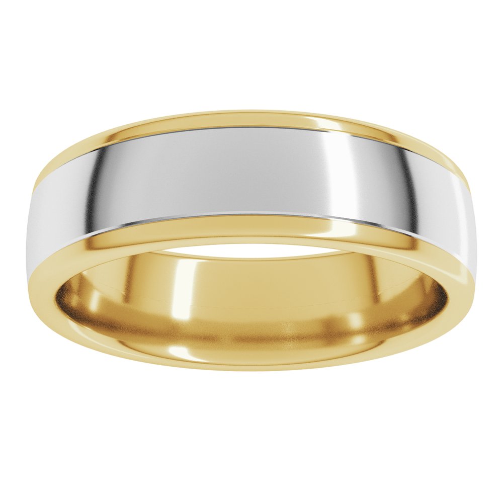 14K Yellow/White 6 mm Comfort-Fit European-Style Band