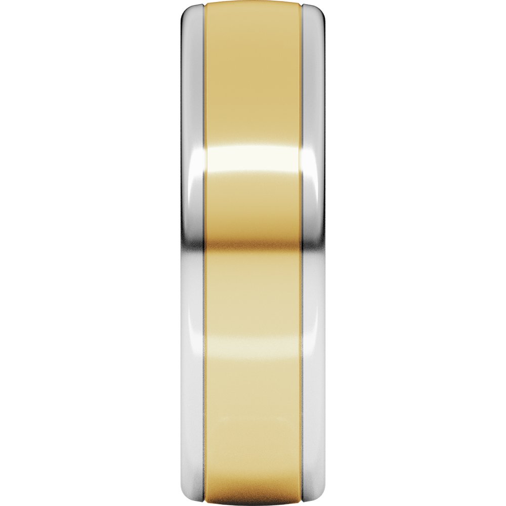 14K White/Yellow 6 mm Comfort-Fit Standard Weight European-Style Band