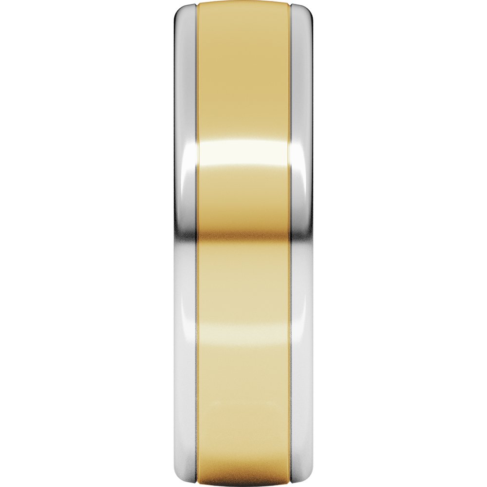 14K White/Yellow 6 mm Comfort-Fit Standard Weight European-Style Band