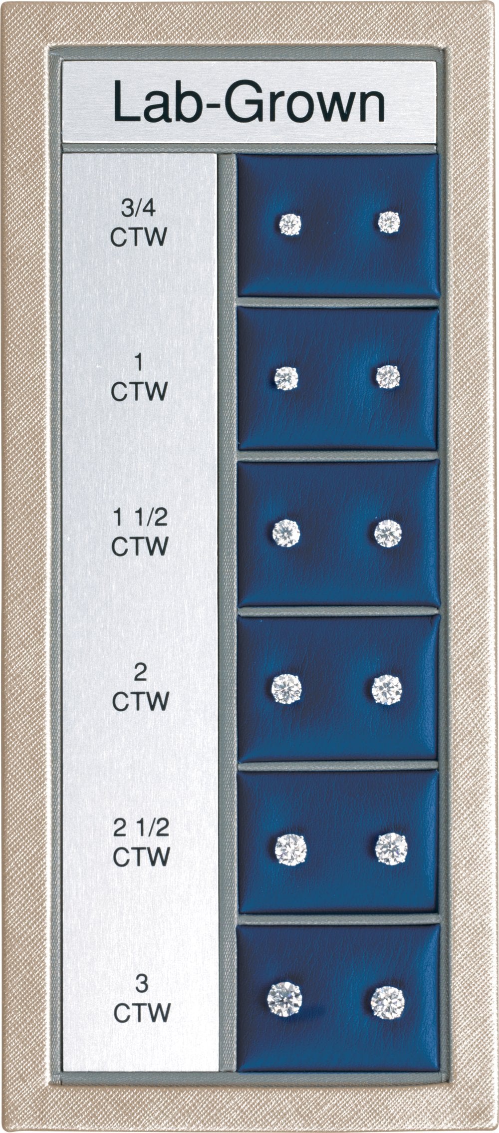 14K White Gold 3/4-3 CTW Lab-Grown Diamond 4-Prong Stud Selling System