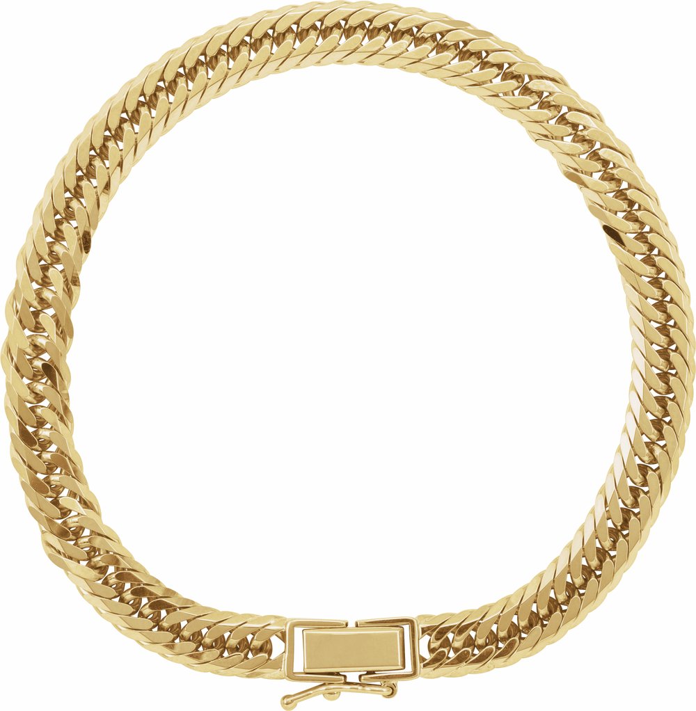 18K Yellow Gold 6.2 mm Diamond-Cut Curb 7 1/2" Chain