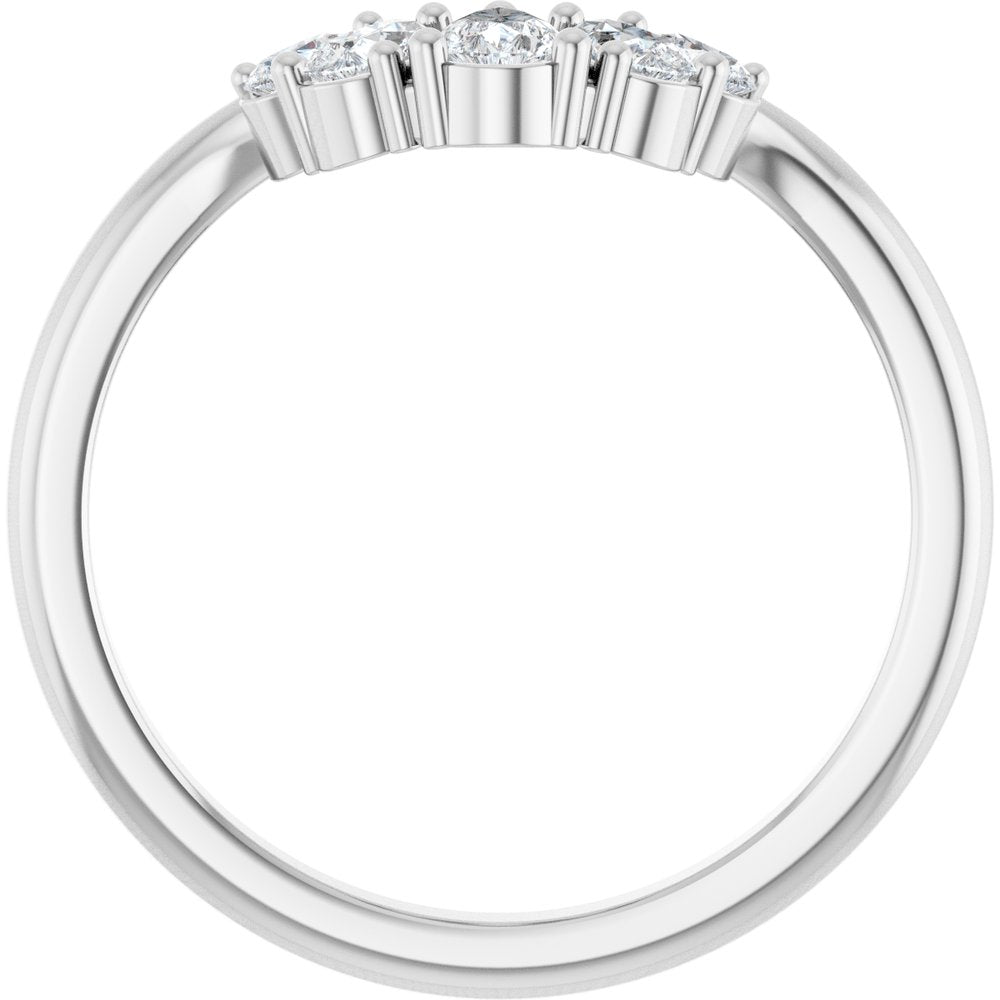 14K White 1/2 CTW Lab-Grown Diamond Contour Band