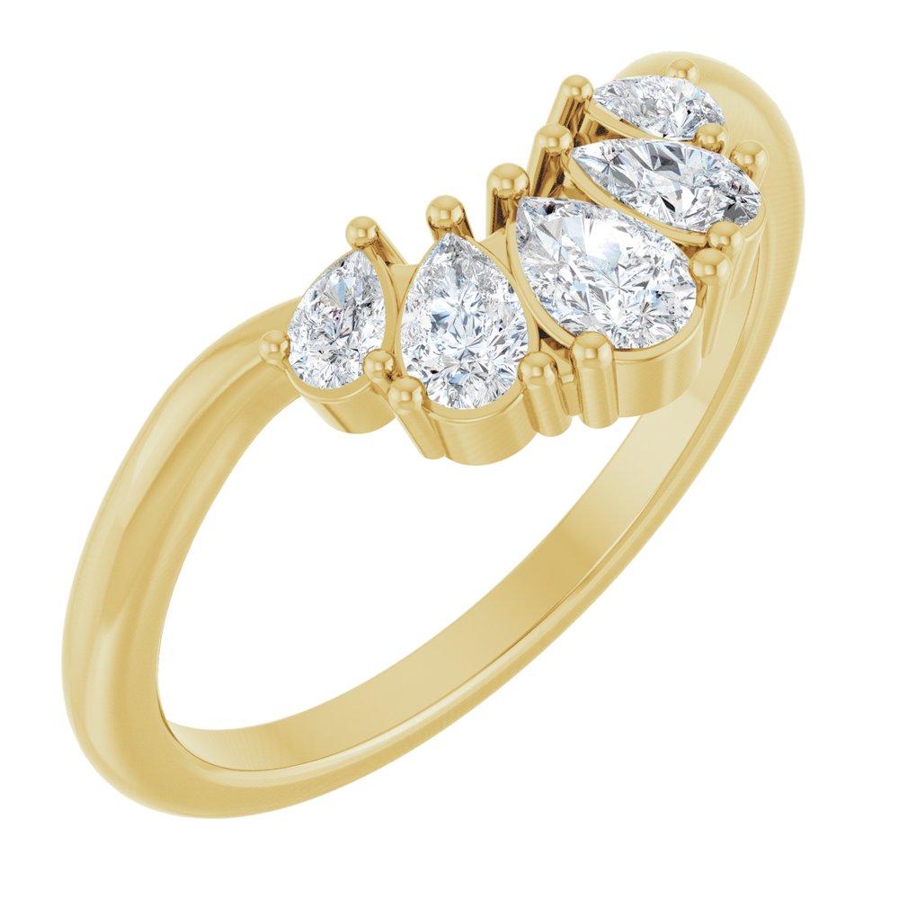14K White Gold 1/2 CTW Natural Diamond Contour Band
