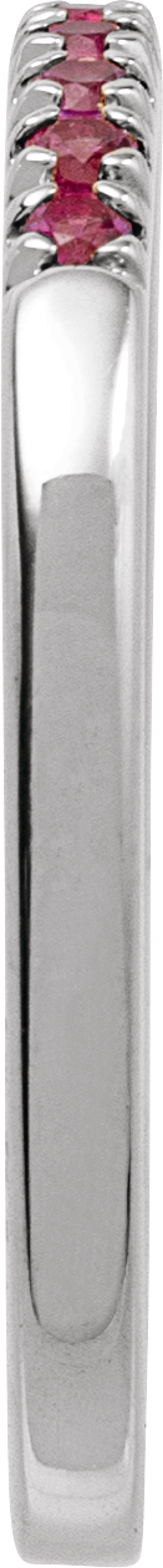 14K White Gold Natural Ruby Stackable Ring