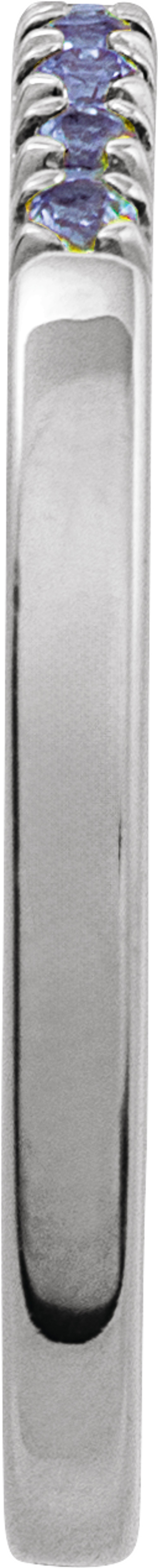 14K White Natural Alexandrite Stackable Ring