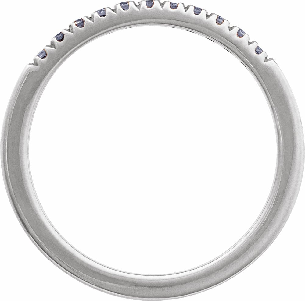 14K White Natural Alexandrite Stackable Ring