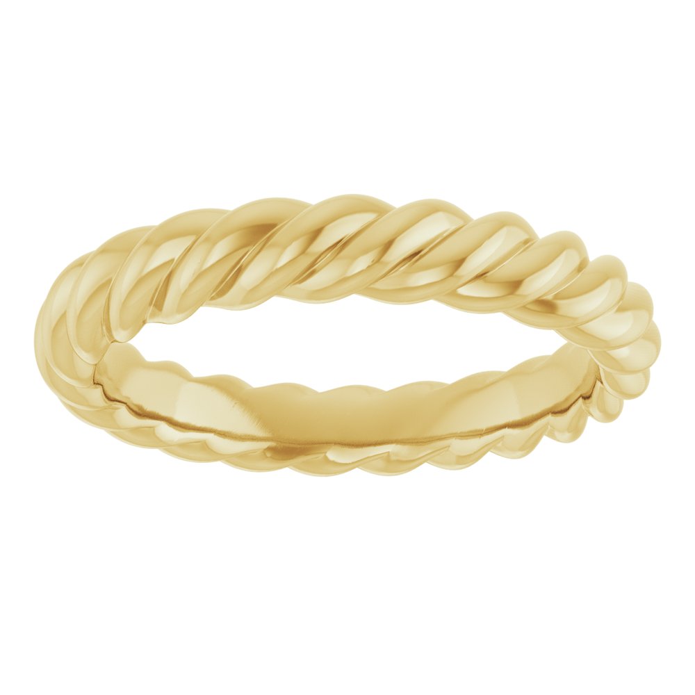 10K Yellow Gold 3.5 mm Skinny Rope Band Size 7