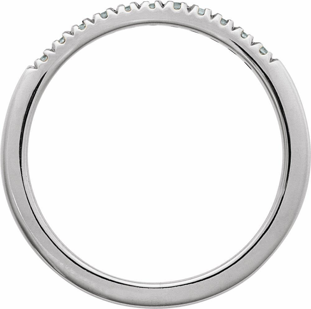 14K White Natural Aquamarine Stackable Ring