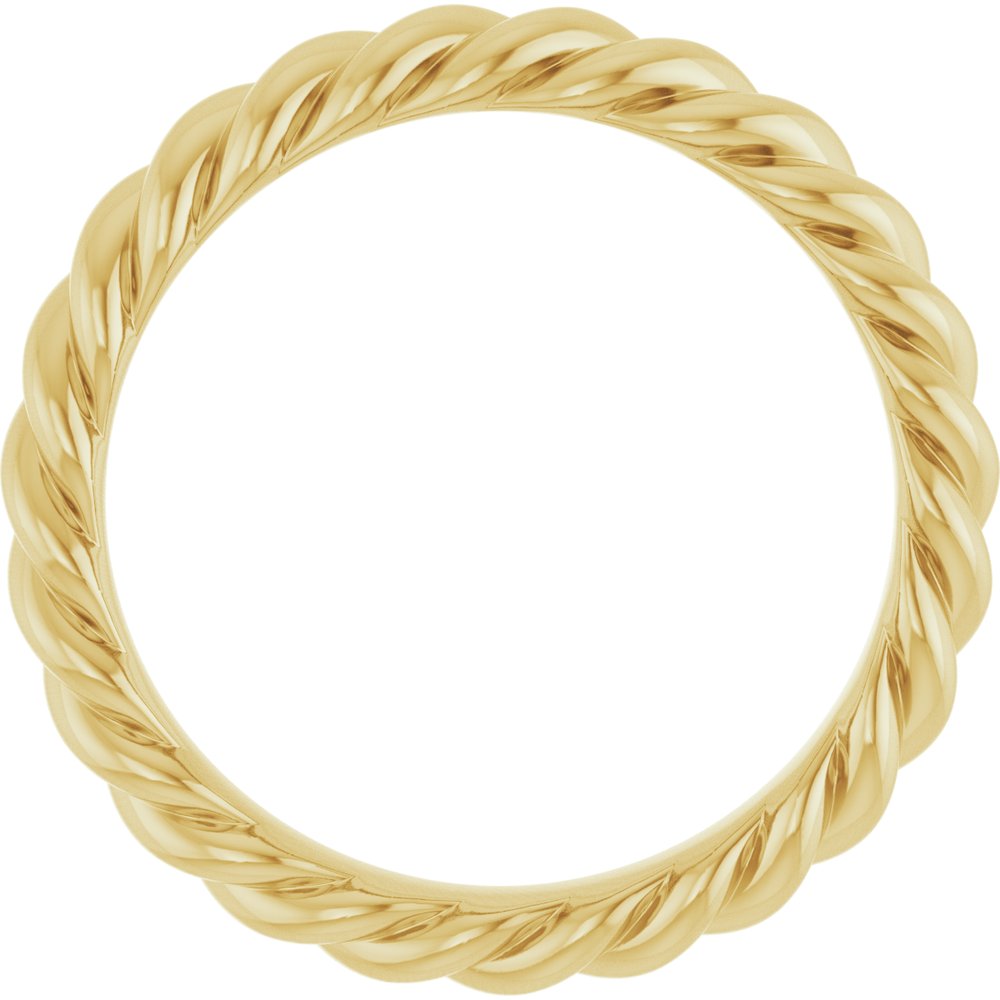 10K Yellow Gold 3.5 mm Skinny Rope Band Size 7