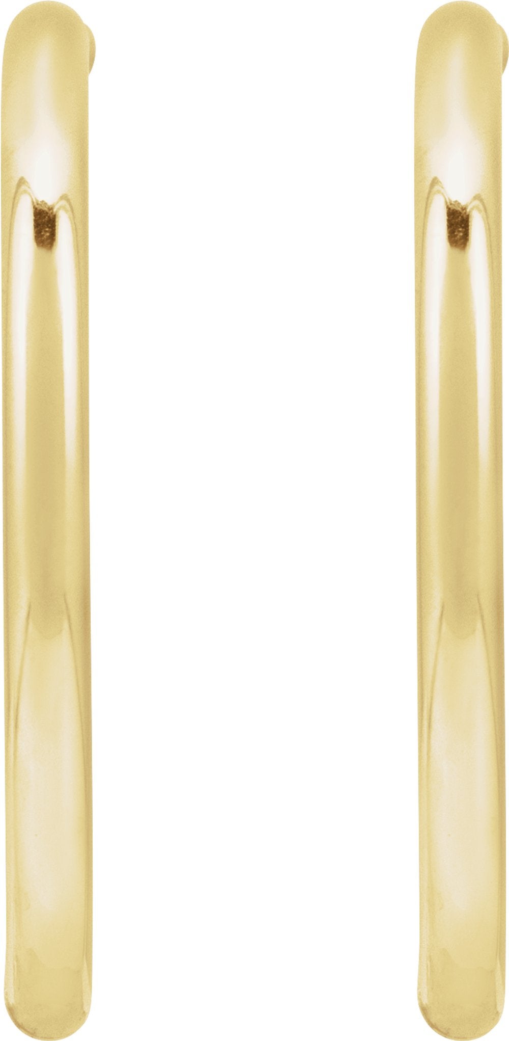14K Yellow Tube 30 mm Hoop Earrings