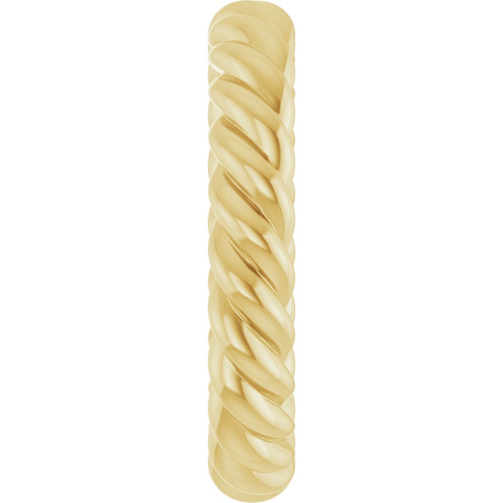 10K Yellow Gold 3.5 mm Skinny Rope Band Size 5.5