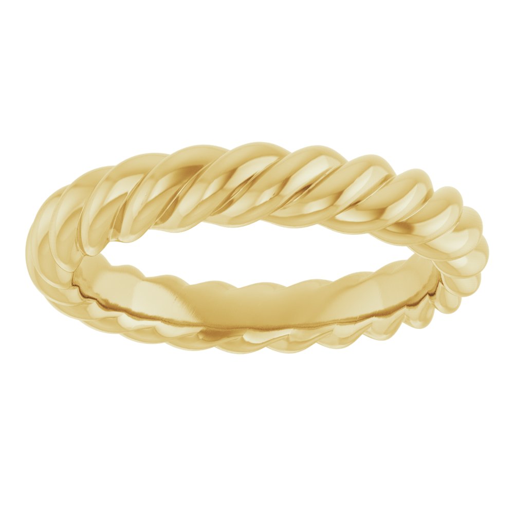 10K Yellow Gold 3.5 mm Skinny Rope Band Size 5.5