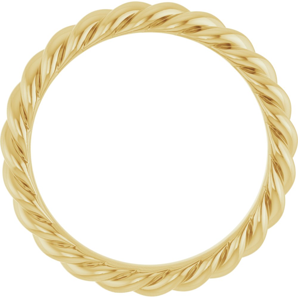 14K Yellow Gold 3.5 mm Skinny Rope Band Size 7.5