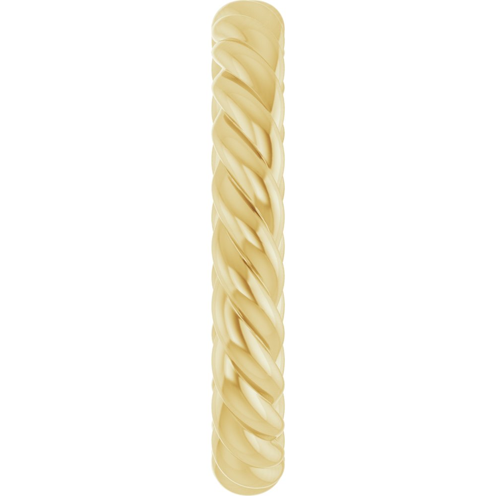 14K Yellow Gold 3.5 mm Skinny Rope Band Size 10