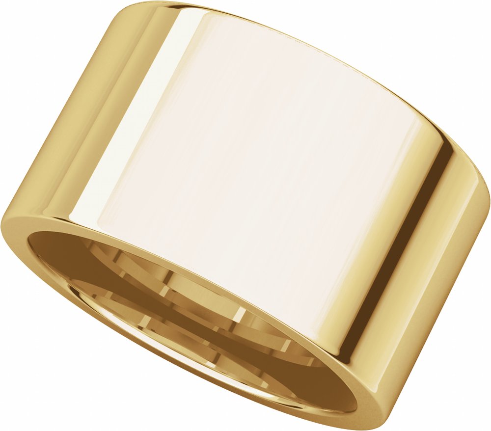 14K Yellow Gold 13 mm Comfort-Fit Flat Band Size 8.5