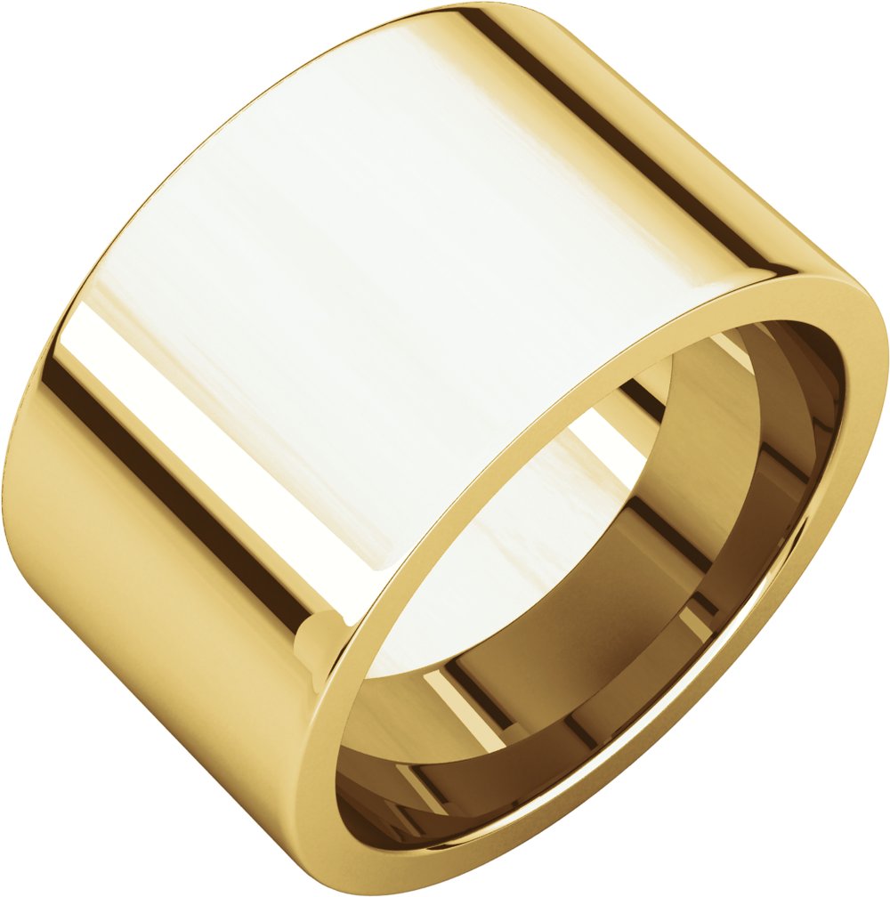 14K Yellow Gold 13 mm Comfort-Fit Flat Band Size 8.5
