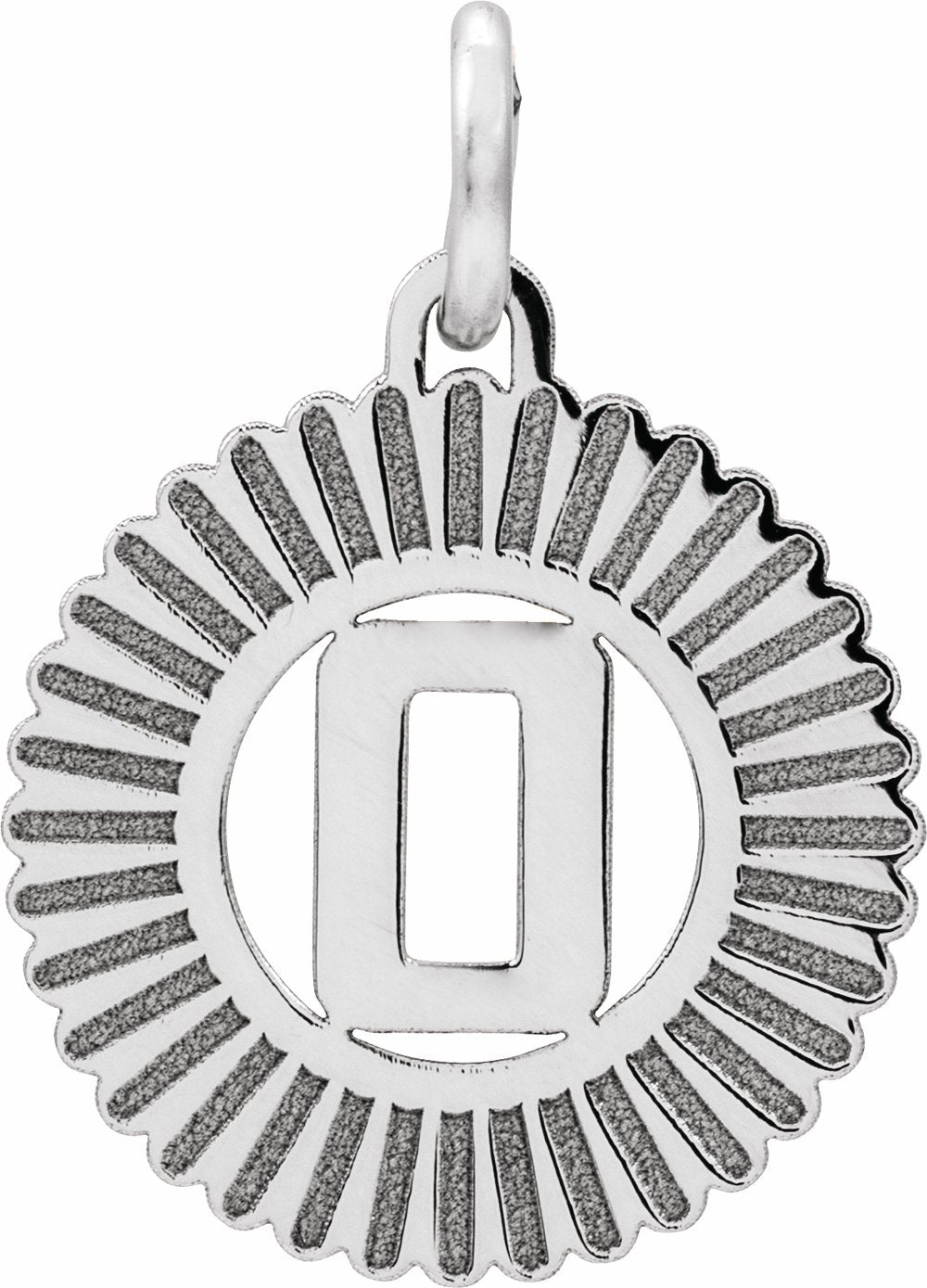 Sterling Silver Initial O Sunburst Pendant